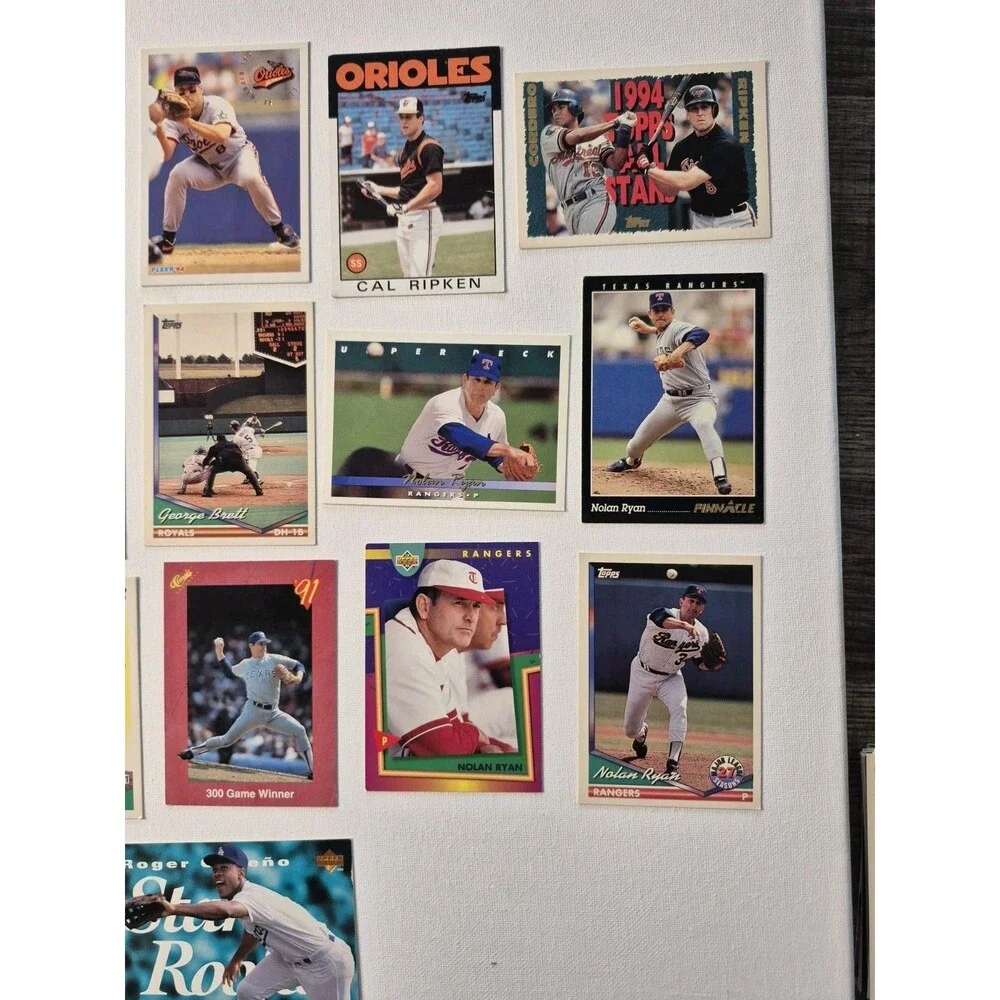Lot of 18-20 Vintage 1980s-1990s Topps Baseball Cards - Cal Ripken Jr, Nolan...